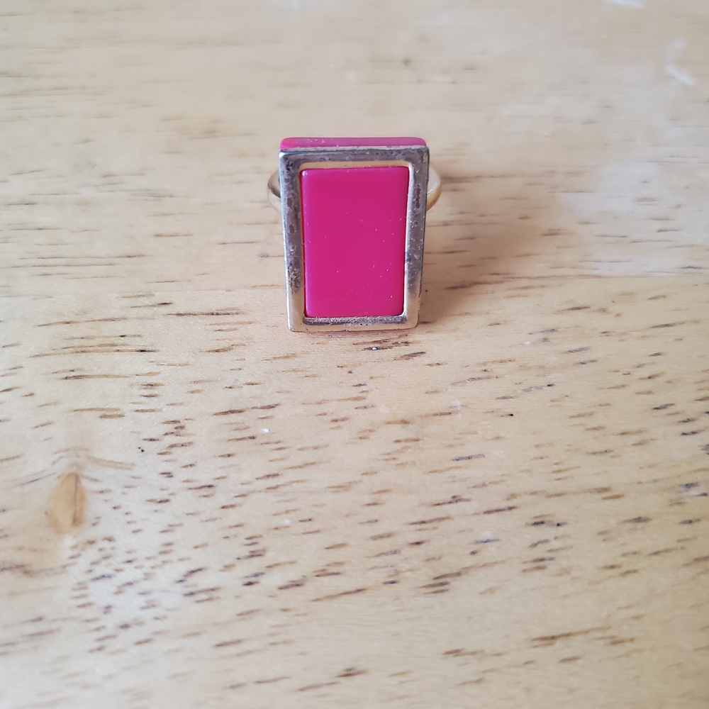 French Connection Red Rectangle Ring - Picture 7 of 8